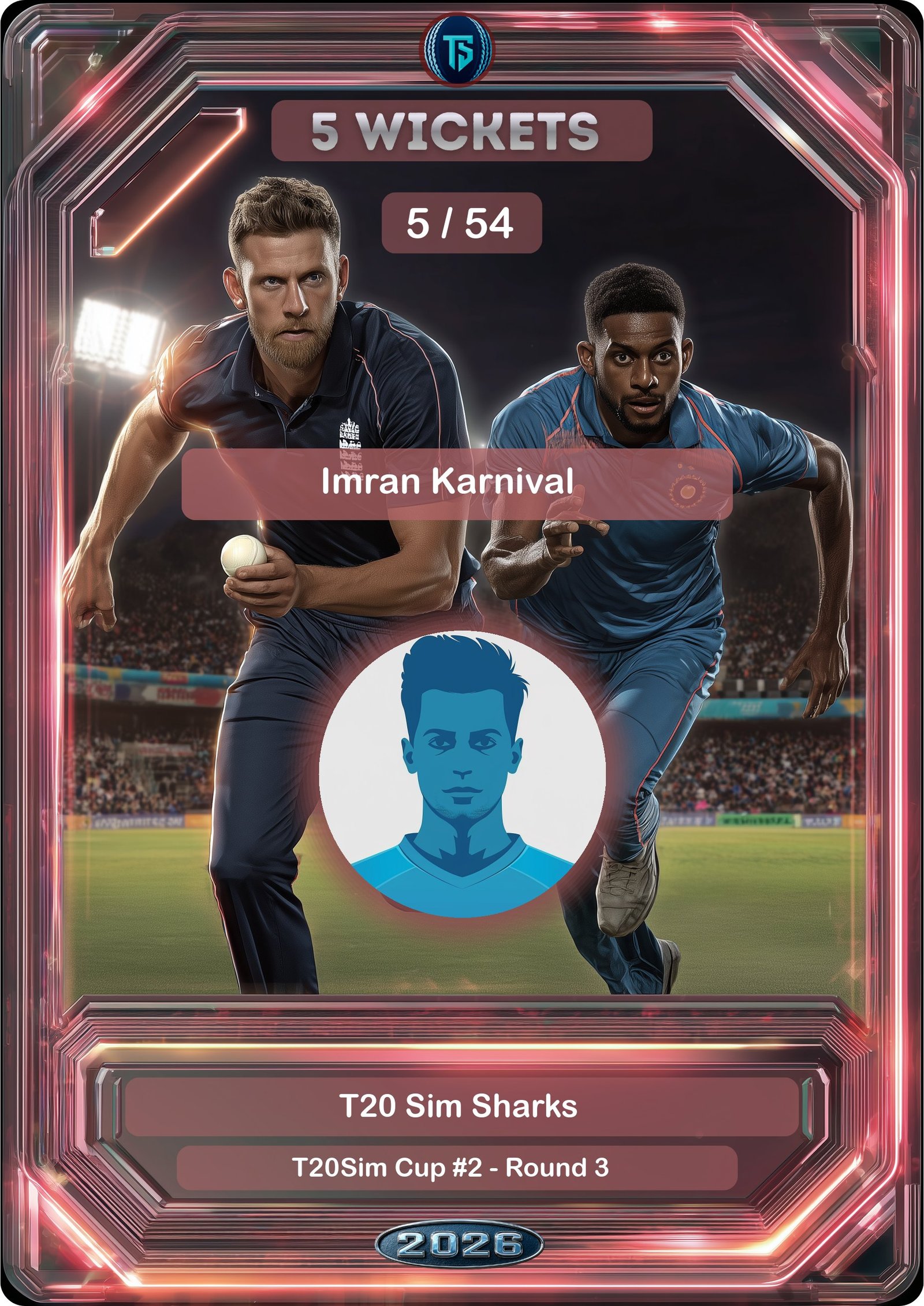 5 Wickets Demo Card